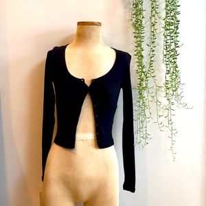 American Apparel cropped ribbed black cardigan M